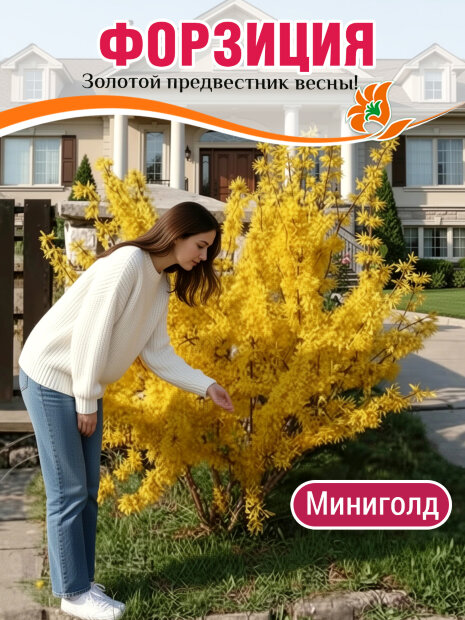 Форзиция Миниголд (промежуточная) саженцы 
